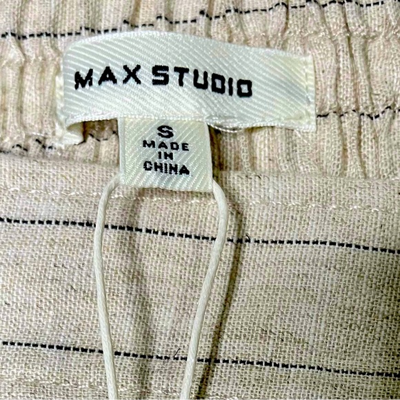 New Max Studio Linen Wrap Skirt Tan Striped Womens SMALL NWT MSRP$88.00 - Picture 4 of 4